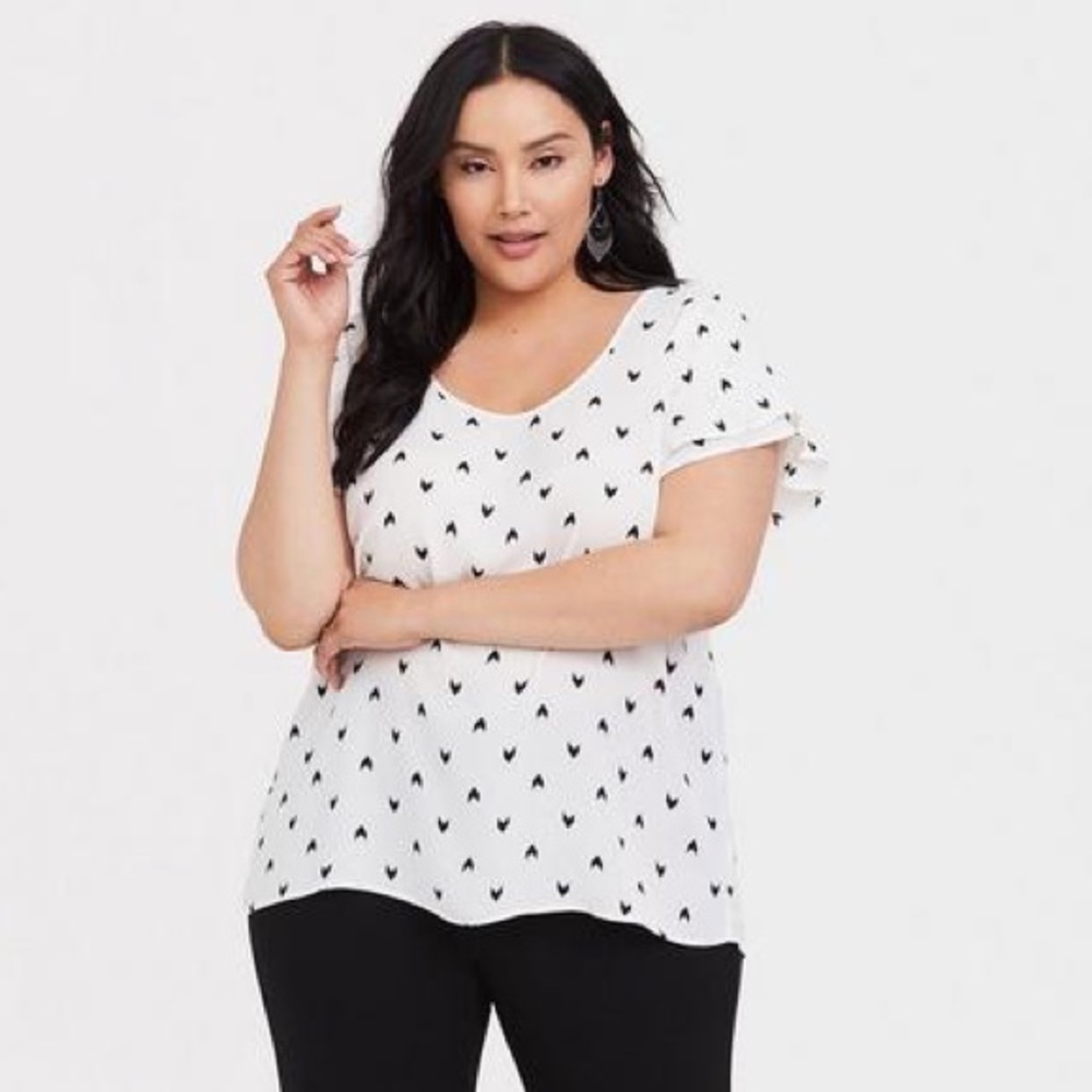 Torrid Georgette Flutter Sleeve Blouse
